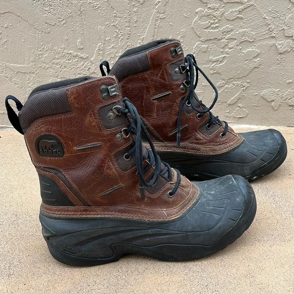 Sorel Men's Avalanche Thinsulate Leather Rubber Insulated Water Proof Work Boots - Picture 1 of 10